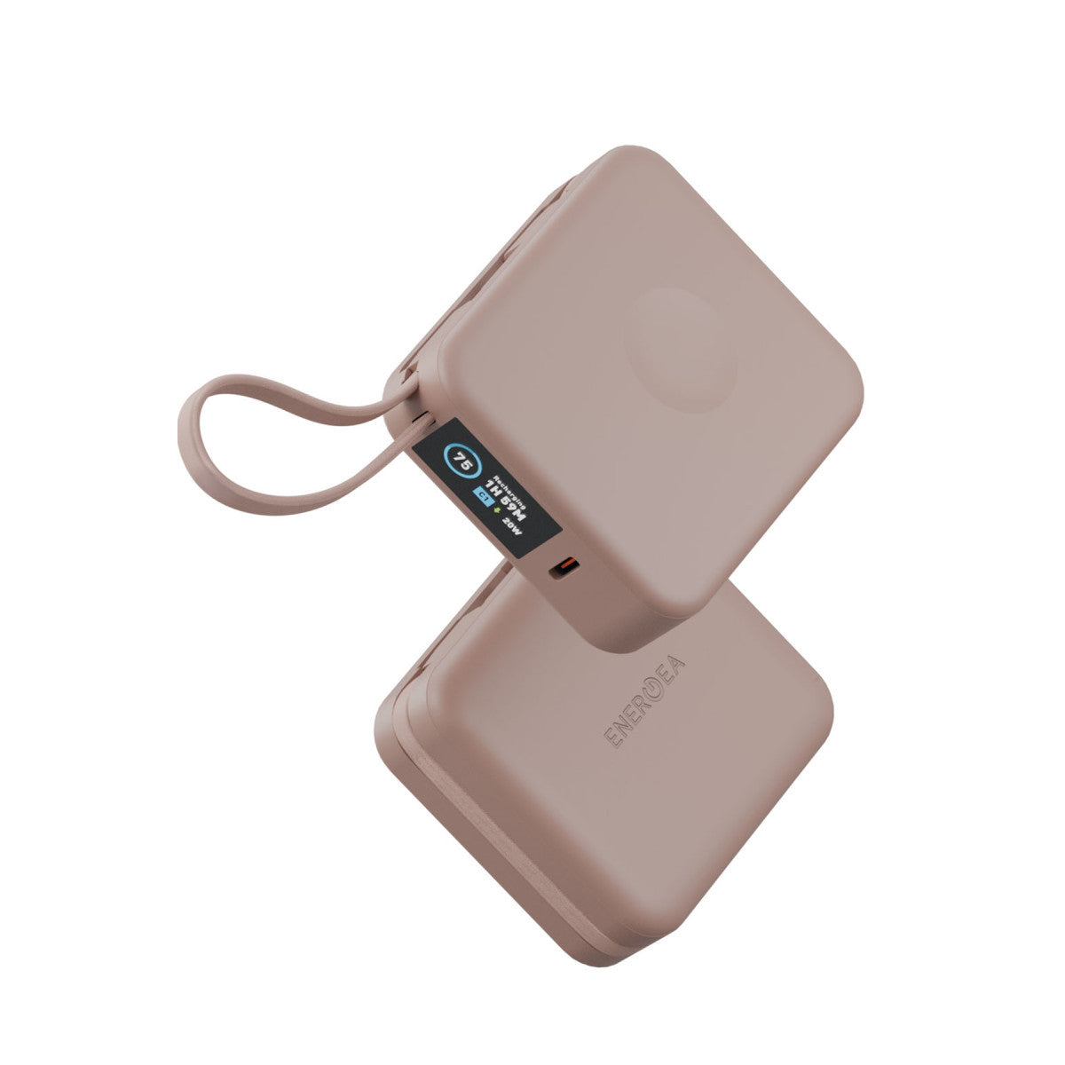 Energea MagPac Mini Plus Dijital Göstergeli 10.000 mAh 2 Adet 20W Type-C Kablolu 1 Adet 20W Type-C ve 15W Kablosuz Şarj Çıkışlı PD Hızlı Şarj Magsafe Powerbank